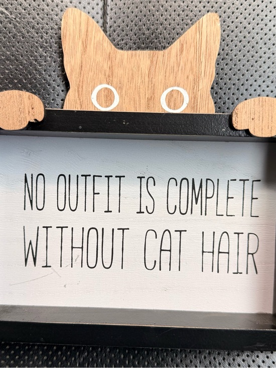 CVS Other - No Outfit Is Complete Without Cat Hair Cat-Themed Block Sign